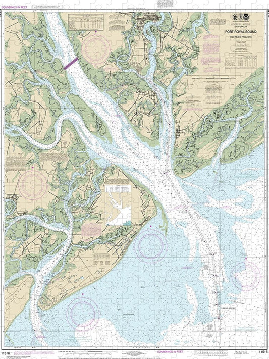 Nautical Chart 11516 Port Royal Sound Inland Passages Puzzle