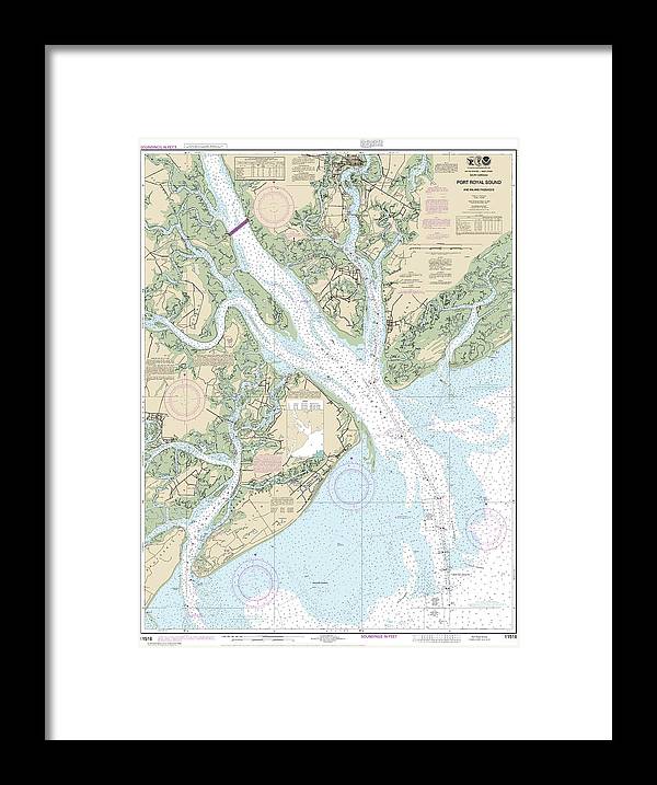 Nautical Chart-11516 Port Royal Sound-inland Passages - Framed Print