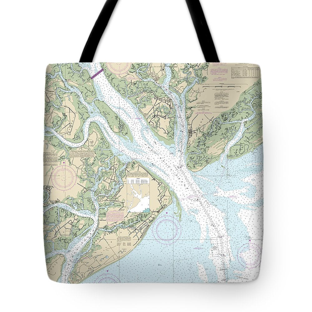 Nautical Chart-11516 Port Royal Sound-inland Passages - Tote Bag