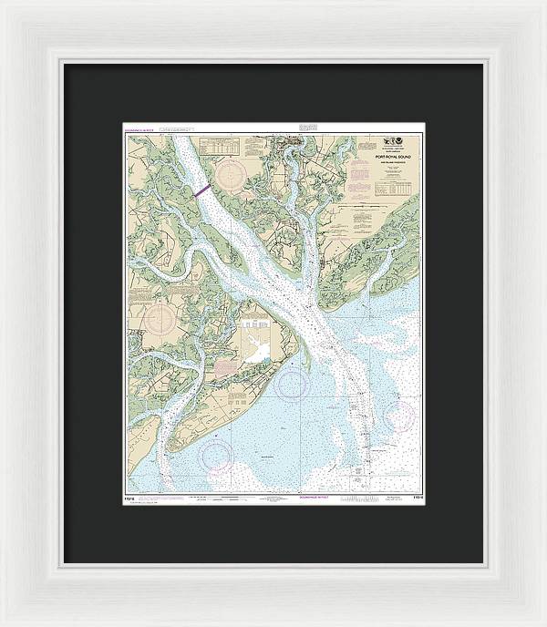 Nautical Chart-11516 Port Royal Sound-inland Passages - Framed Print