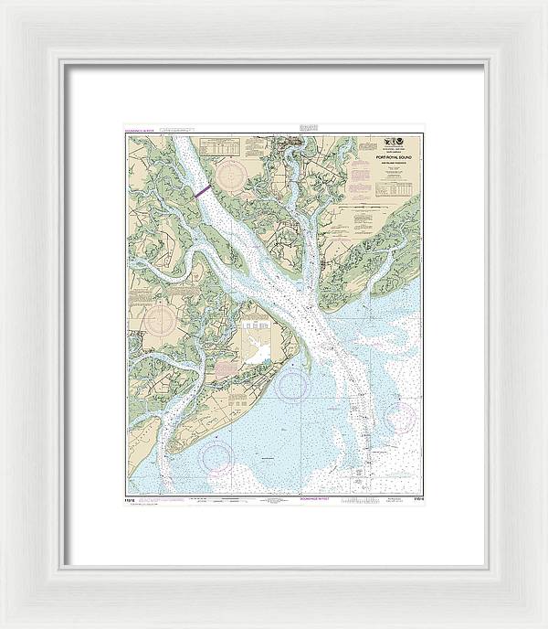 Nautical Chart-11516 Port Royal Sound-inland Passages - Framed Print