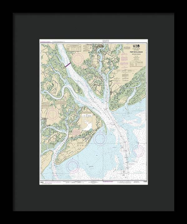 Nautical Chart-11516 Port Royal Sound-inland Passages - Framed Print