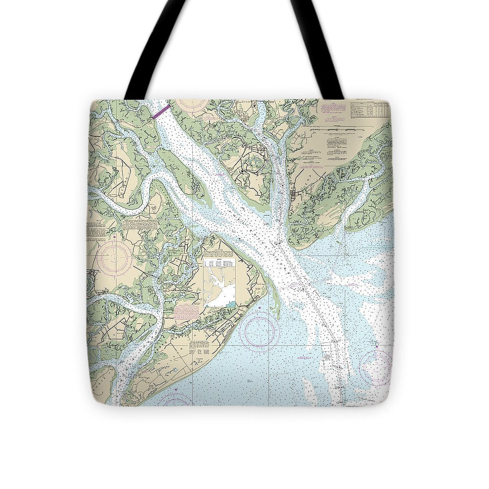 Nautical Chart-11516 Port Royal Sound-inland Passages - Tote Bag