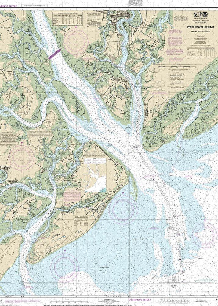 Nautical Chart-11516 Port Royal Sound-inland Passages - Puzzle