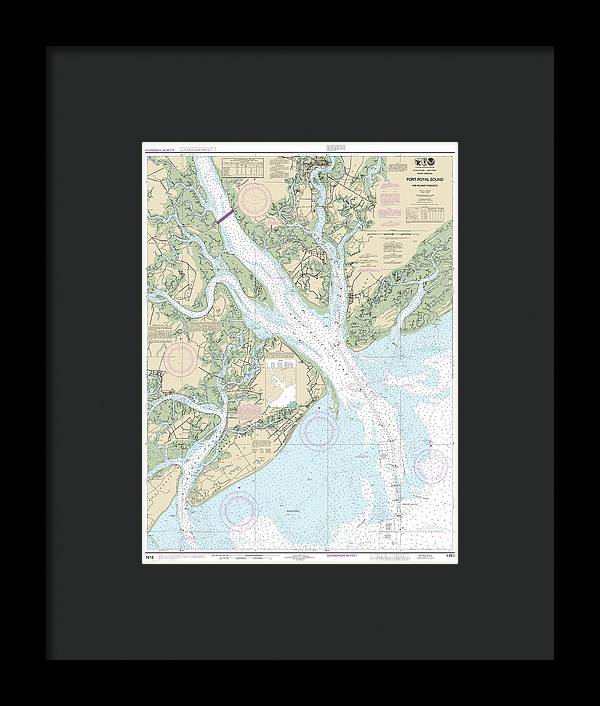 Nautical Chart-11516 Port Royal Sound-inland Passages - Framed Print