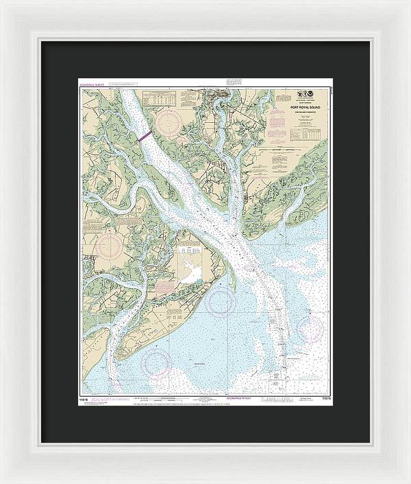 Nautical Chart-11516 Port Royal Sound-inland Passages - Framed Print