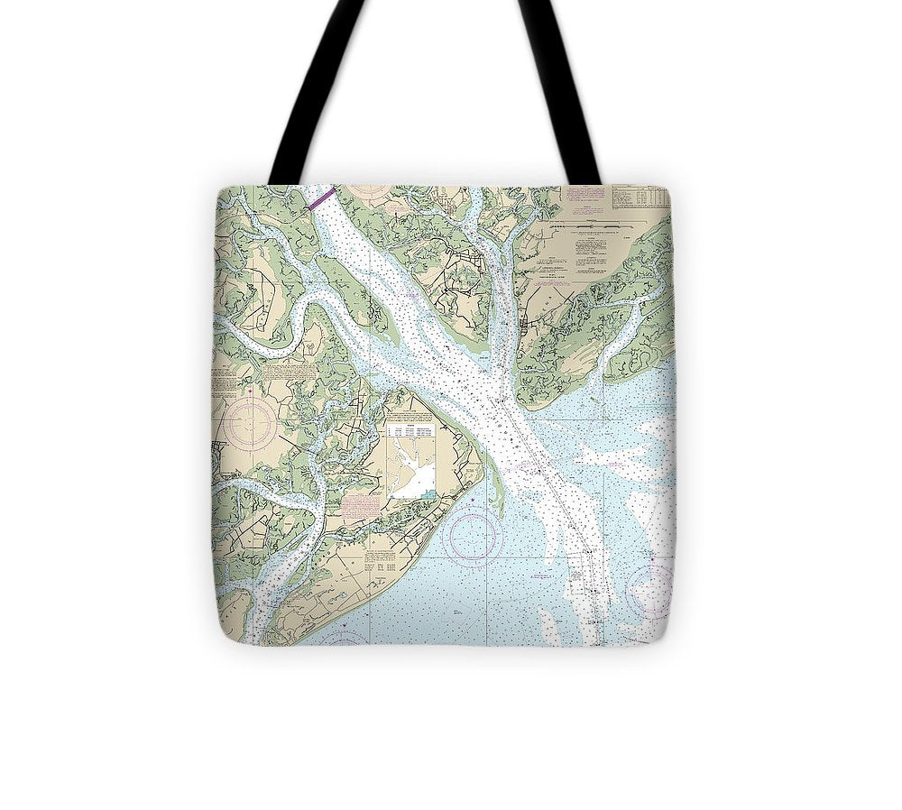 Nautical Chart 11516 Port Royal Sound Inland Passages Tote Bag