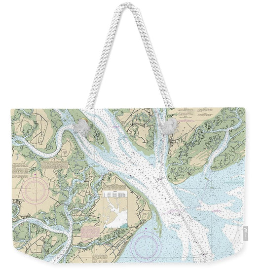 Nautical Chart-11516 Port Royal Sound-inland Passages - Weekender Tote Bag