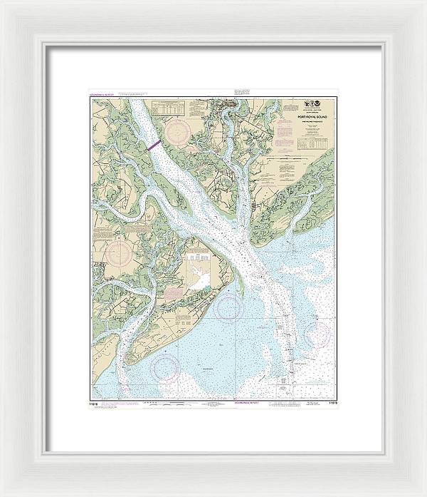 Nautical Chart-11516 Port Royal Sound-inland Passages - Framed Print