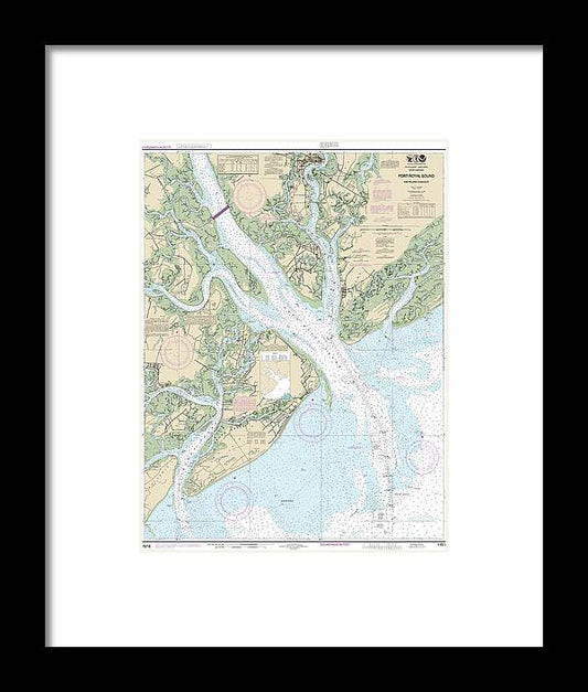 Nautical Chart-11516 Port Royal Sound-inland Passages - Framed Print