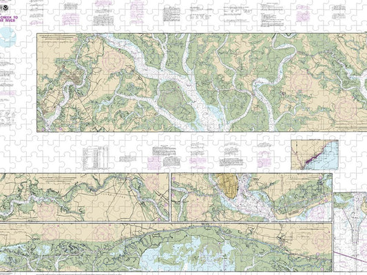 Nautical Chart 11518 Intracoastal Waterway Casino Creek Beaufort River Puzzle