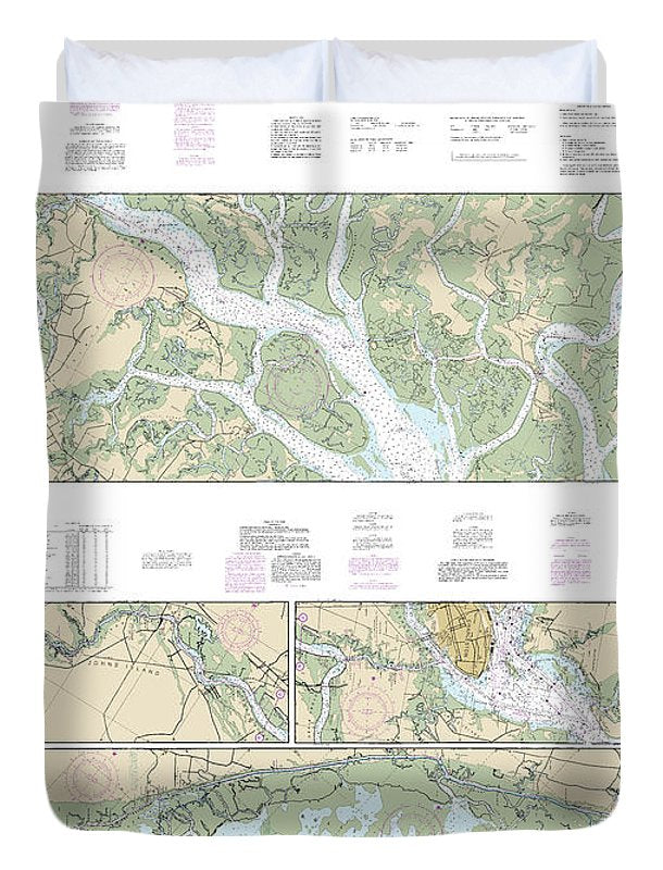 Nautical Chart-11518 Intracoastal Waterway Casino Creek-beaufort River - Duvet Cover