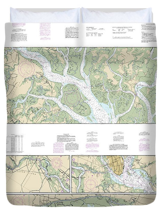 Nautical Chart-11518 Intracoastal Waterway Casino Creek-beaufort River - Duvet Cover