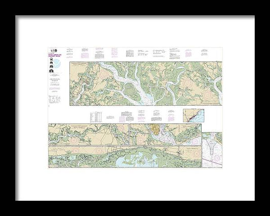 Nautical Chart-11518 Intracoastal Waterway Casino Creek-beaufort River - Framed Print