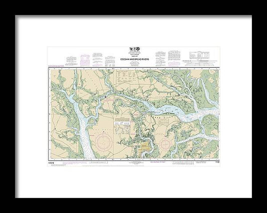 A beuatiful Framed Print of the Nautical Chart-11519 Parts-Coosaw-Broad Rivers by SeaKoast