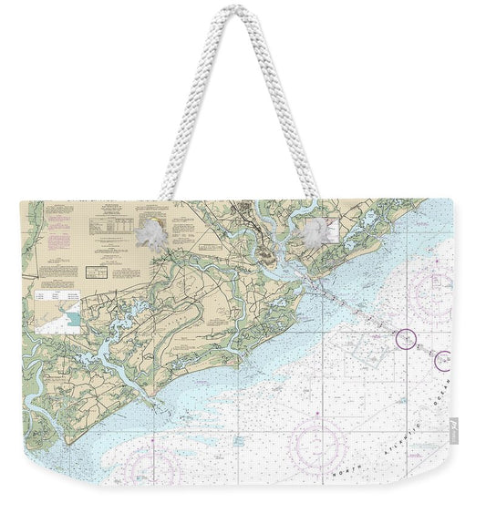 Nautical Chart-11521 Charleston Harbor-approaches - Weekender Tote Bag