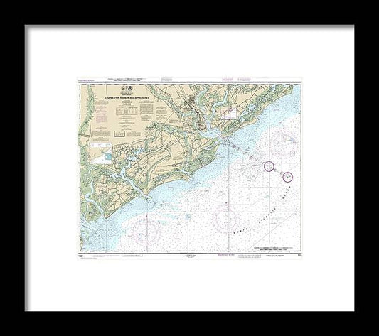A beuatiful Framed Print of the Nautical Chart-11521 Charleston Harbor-Approaches by SeaKoast
