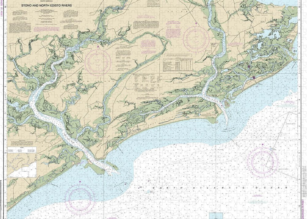 Nautical Chart-11522 Stono-north Edisto Rivers - Puzzle