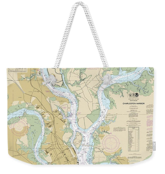 Nautical Chart-11524 Charleston Harbor - Weekender Tote Bag
