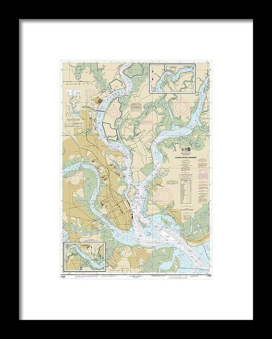 A beuatiful Framed Print of the Nautical Chart-11524 Charleston Harbor by SeaKoast