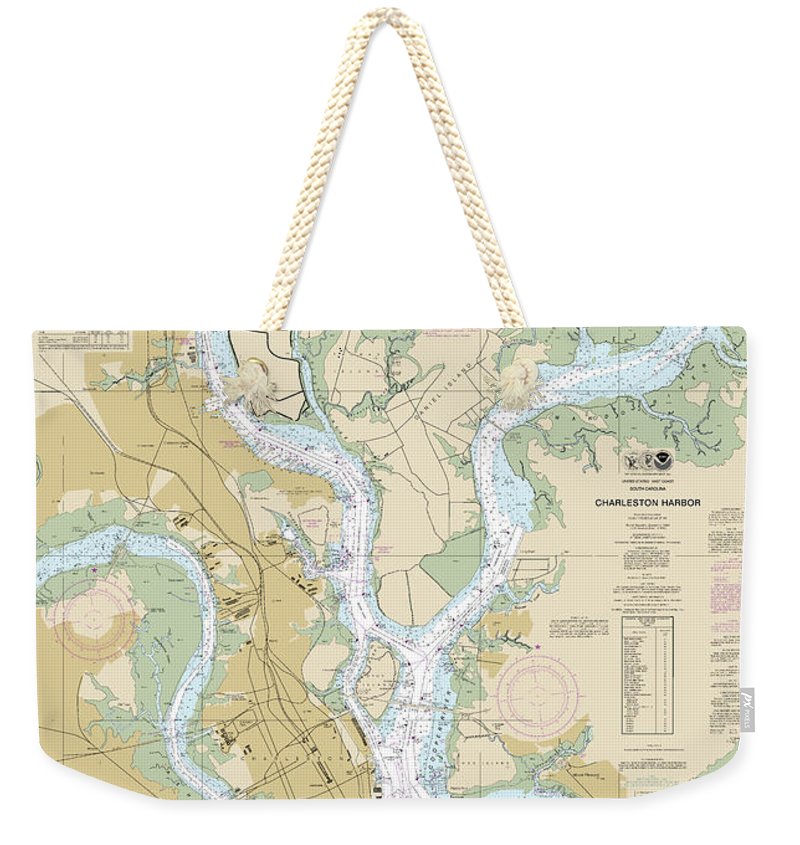 Nautical Chart-11524 Charleston Harbor - Weekender Tote Bag