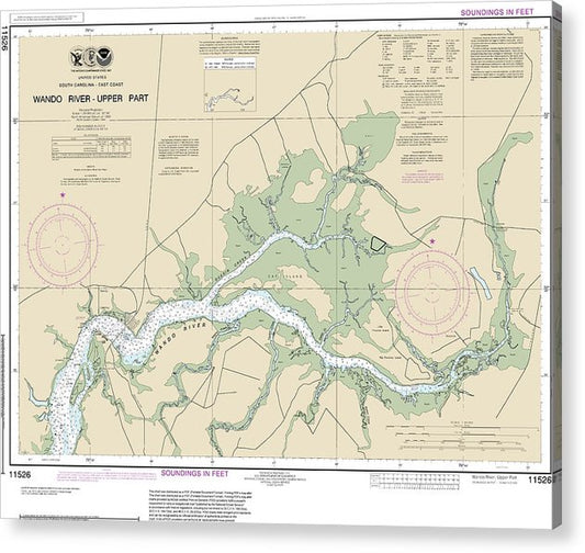 Nautical Chart-11526 Wando River Upper Part  Acrylic Print