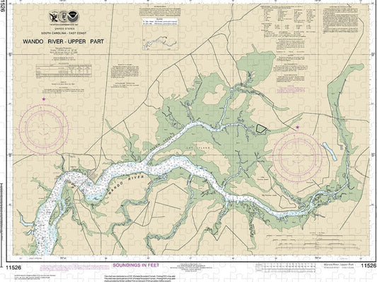 Nautical Chart 11526 Wando River Upper Part Puzzle