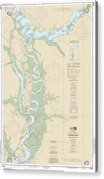 Nautical Chart-11527 Cooper River Above Goose Creek - Acrylic Print