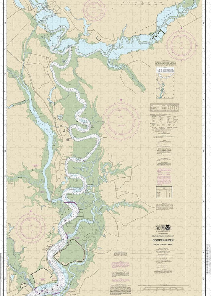 Nautical Chart-11527 Cooper River Above Goose Creek - Puzzle