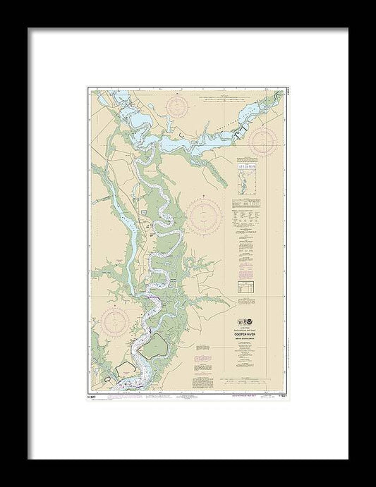 Nautical Chart-11527 Cooper River Above Goose Creek - Framed Print