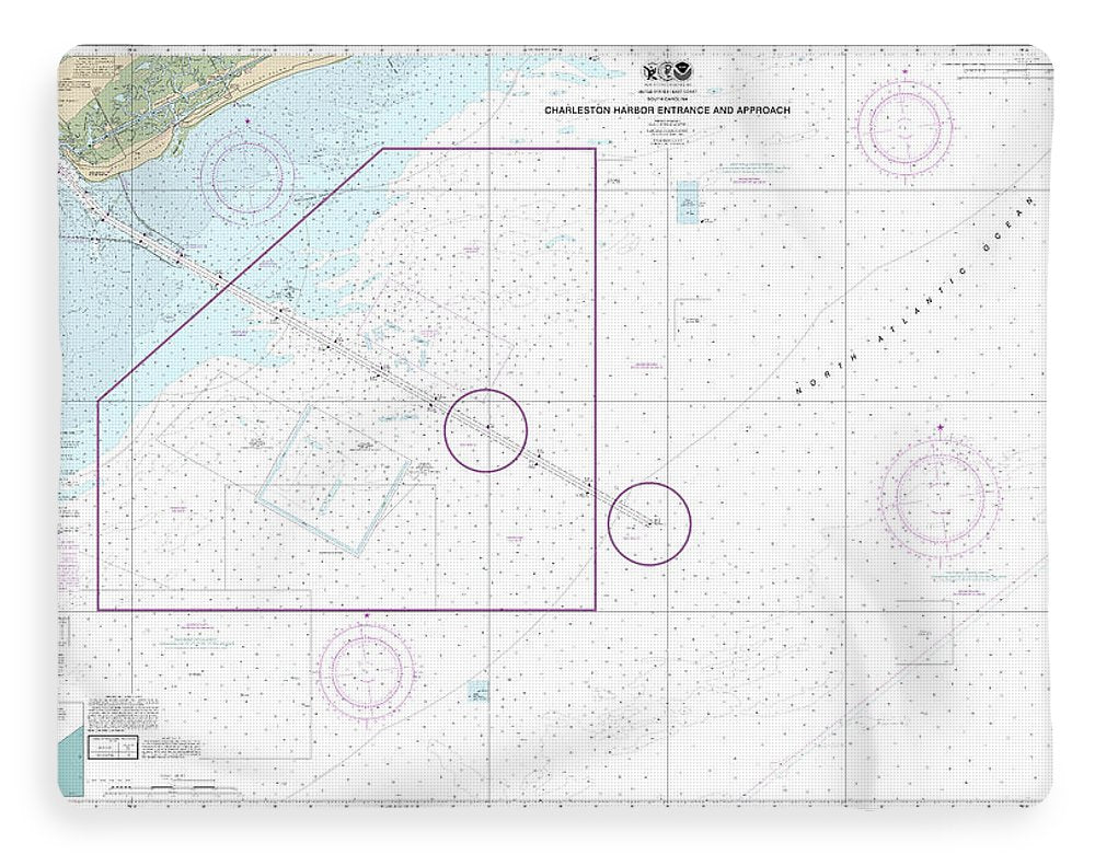 Nautical Chart-11528 Charleston Harbor Entrance-approach - Blanket