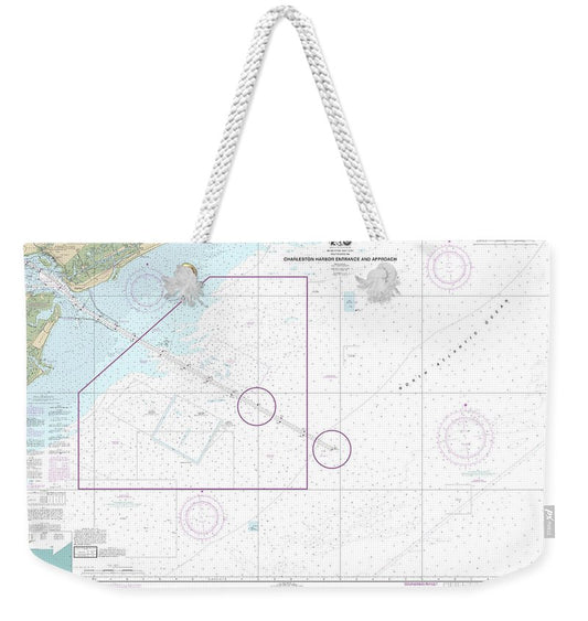 Nautical Chart-11528 Charleston Harbor Entrance-approach - Weekender Tote Bag