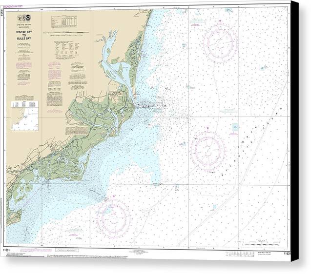 Nautical Chart-11531 Winyah Bay-bulls Bay - Canvas Print