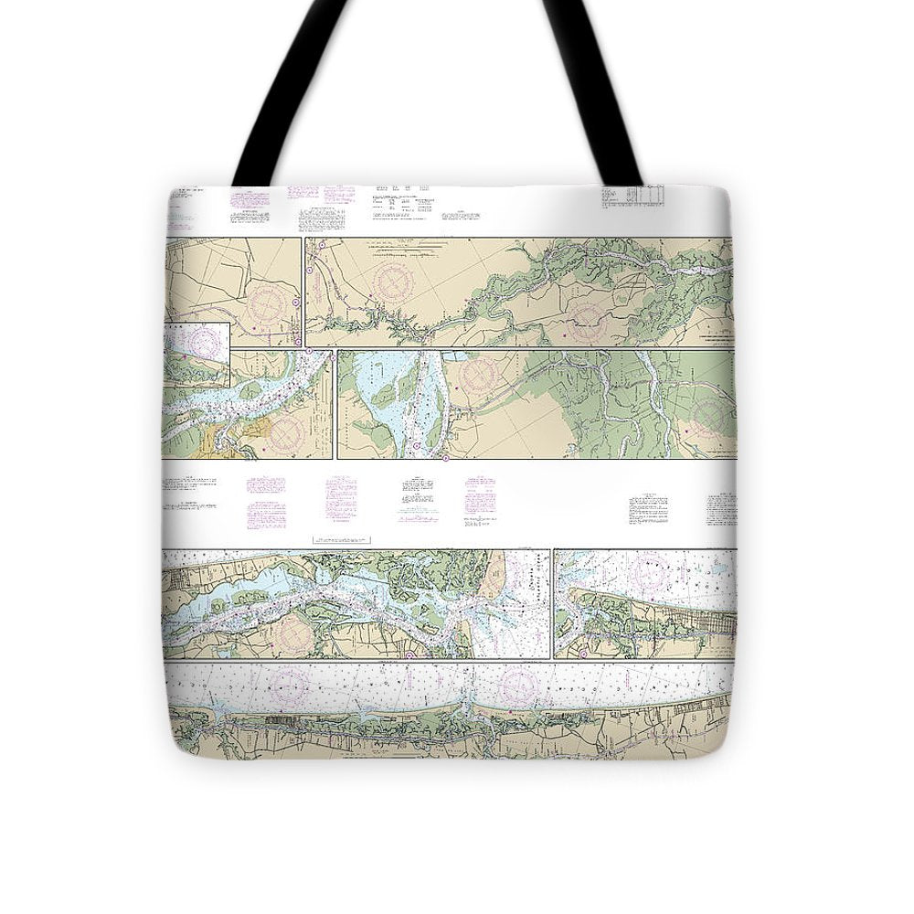 Nautical Chart-11534 Intracoastal Waterway Myrtle Grove Sound-cape Fear River-casino Creek - Tote Bag