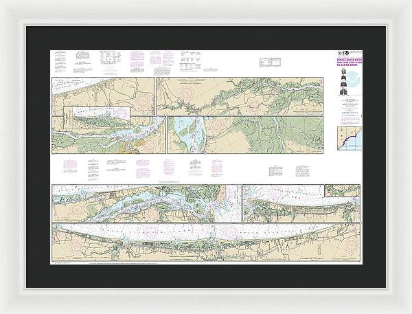 Nautical Chart-11534 Intracoastal Waterway Myrtle Grove Sound-cape Fear River-casino Creek - Framed Print