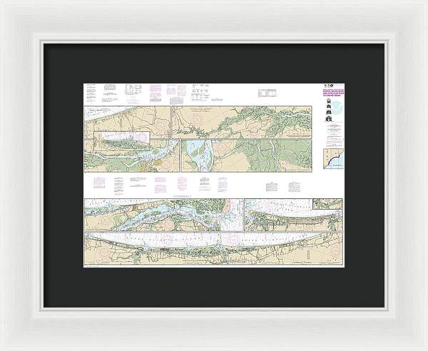 Nautical Chart-11534 Intracoastal Waterway Myrtle Grove Sound-cape Fear River-casino Creek - Framed Print