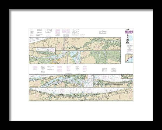 Nautical Chart-11534 Intracoastal Waterway Myrtle Grove Sound-cape Fear River-casino Creek - Framed Print