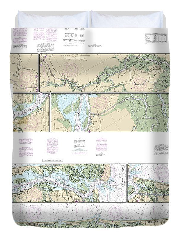 Nautical Chart-11534 Intracoastal Waterway Myrtle Grove Sound-cape Fear River-casino Creek - Duvet Cover