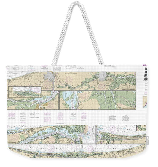 Nautical Chart-11534 Intracoastal Waterway Myrtle Grove Sound-cape Fear River-casino Creek - Weekender Tote Bag