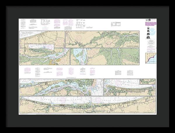 Nautical Chart-11534 Intracoastal Waterway Myrtle Grove Sound-cape Fear River-casino Creek - Framed Print