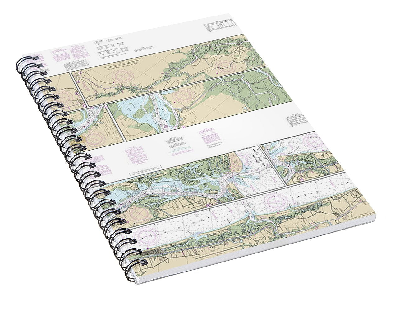 Nautical Chart-11534 Intracoastal Waterway Myrtle Grove Sound-cape Fear River-casino Creek - Spiral Notebook