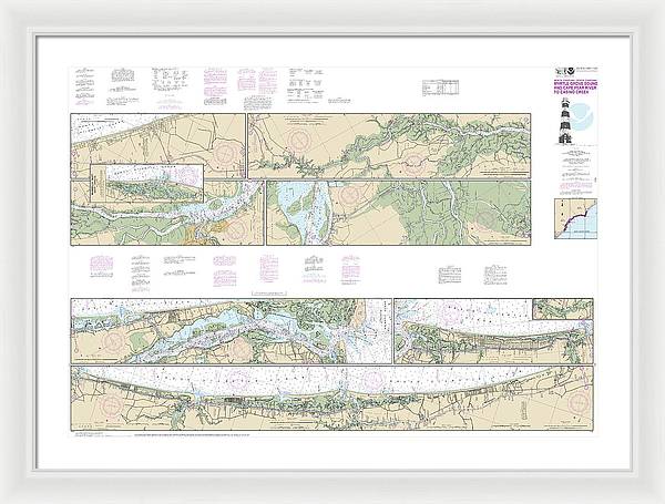 Nautical Chart-11534 Intracoastal Waterway Myrtle Grove Sound-cape Fear River-casino Creek - Framed Print