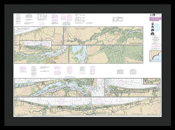 Nautical Chart-11534 Intracoastal Waterway Myrtle Grove Sound-cape Fear River-casino Creek - Framed Print