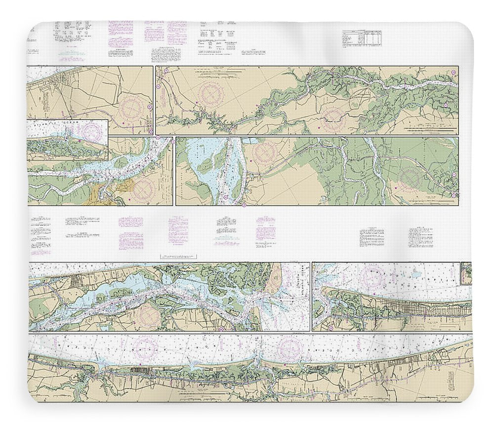 Nautical Chart-11534 Intracoastal Waterway Myrtle Grove Sound-cape Fear River-casino Creek - Blanket