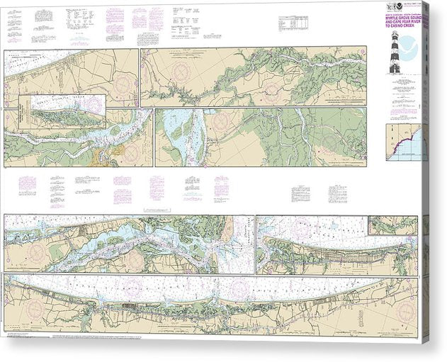 Nautical Chart-11534 Intracoastal Waterway Myrtle Grove Sound-Cape Fear River-Casino Creek  Acrylic Print