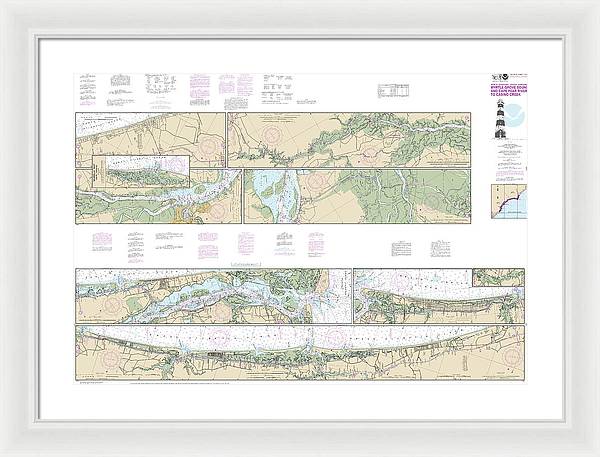 Nautical Chart-11534 Intracoastal Waterway Myrtle Grove Sound-cape Fear River-casino Creek - Framed Print