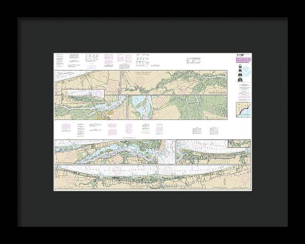 Nautical Chart-11534 Intracoastal Waterway Myrtle Grove Sound-cape Fear River-casino Creek - Framed Print