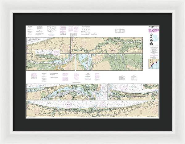 Nautical Chart-11534 Intracoastal Waterway Myrtle Grove Sound-cape Fear River-casino Creek - Framed Print