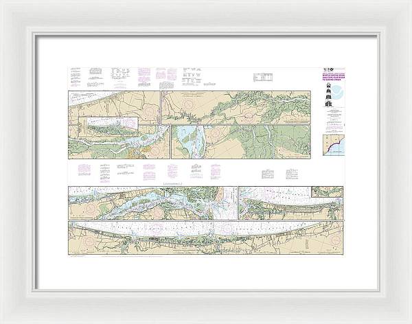 Nautical Chart-11534 Intracoastal Waterway Myrtle Grove Sound-cape Fear River-casino Creek - Framed Print