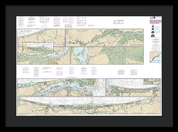 Nautical Chart-11534 Intracoastal Waterway Myrtle Grove Sound-cape Fear River-casino Creek - Framed Print